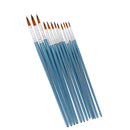 12Pcs Tip Painting Brushes Nylon Hair Watercolor Oil Gouache Painting Blue