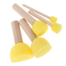 5Pcs/Set Kids Sponge Paint Brush Wooden Handle Children Painting Graffiti