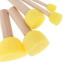 5Pcs/Set Kids Sponge Paint Brush Wooden Handle Children Painting Graffiti