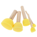 5Pcs/Set Kids Sponge Paint Brush Wooden Handle Children Painting Graffiti