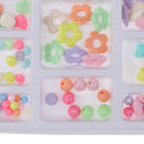 Kids Colorful Acrylic Beads for DIY Pendant Ring Bracelet Necklace Making Accessories Art Handcrafts Play Fun Toy
