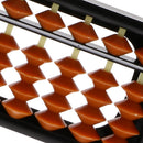 13 Rods Portable Plastic Beads Column Abacus Counting Number Soroban Calculating Tool Educational Math Toy Brown Beads Black Frame
