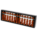 13 Rods Portable Plastic Beads Column Abacus Counting Number Soroban Calculating Tool Educational Math Toy Brown Beads Black Frame
