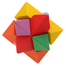 Wooden Intelligence Toy Burr Puzzle Colorful Star Puzzle 3D Brain Teaser Puzzle for Kids Children