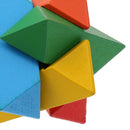 Wooden Intelligence Toy Burr Puzzle Colorful Star Puzzle 3D Brain Teaser Puzzle for Kids Children