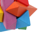 Wooden Intelligence Toy Burr Puzzle Colorful Star Puzzle 3D Brain Teaser Puzzle for Kids Children