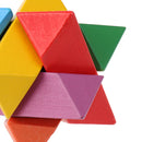 Wooden Intelligence Toy Burr Puzzle Colorful Star Puzzle 3D Brain Teaser Puzzle for Kids Children