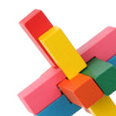Wooden Intelligence Toy Burr Puzzle Colorful Cross Puzzle 3D Brain Teaser Puzzle for Kids Children