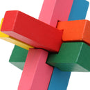 Wooden Intelligence Toy Burr Puzzle Colorful Cross Puzzle 3D Brain Teaser Puzzle for Kids Children