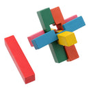 Wooden Intelligence Toy Burr Puzzle Colorful Cross Puzzle 3D Brain Teaser Puzzle for Kids Children