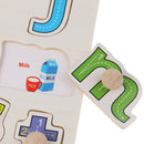 Children Colorful Wooden Peg Jigsaw Puzzle Baby Preschool Kids Educational Toy Birthday Gift Alphabet