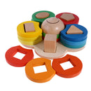 Wooden Flower Geometry Shape Stacking Building Blocks Baby Kids Stack Up Toy