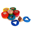 Wooden Flower Geometry Shape Stacking Building Blocks Baby Kids Stack Up Toy
