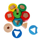 Wooden Flower Geometry Shape Stacking Building Blocks Baby Kids Stack Up Toy