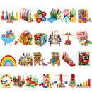 Clown Stacking Rings Wooden Tower Baby Kids Stack Up Balance Toy Fun Play