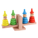 Clown Stacking Rings Wooden Tower Baby Kids Stack Up Balance Toy Fun Play