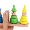 Clown Stacking Rings Wooden Tower Baby Kids Stack Up Balance Toy Fun Play