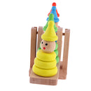 Clown Stacking Rings Wooden Tower Baby Kids Stack Up Balance Toy Fun Play