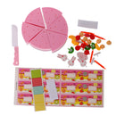 Kid Kitchen Pretend Play Set Pink Happy Birthady Cake Food Cutting Toys for Baby Toddler