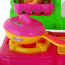 Pink Kitchen Play Set with Lights & Sounds Kids Cooking Pretend Play Set 18 Pieces / Set