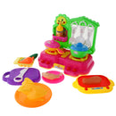 Pink Kitchen Play Set with Lights & Sounds Kids Cooking Pretend Play Set 18 Pieces / Set