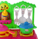 Pink Kitchen Play Set with Lights & Sounds Kids Cooking Pretend Play Set 18 Pieces / Set