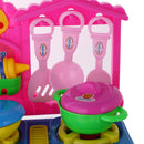 Blue Kitchen Play Set with Lights & Sounds Kids Cooking Pretend Play Set 18 Pieces / Set