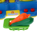 Blue Kitchen Play Set with Lights & Sounds Kids Cooking Pretend Play Set 18 Pieces / Set