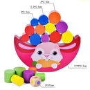Wooden Rabbit Balance Blocks Stacking Game Preschool Educational Toys 1Set
