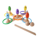Wooden Fishing Game, Rings Toss Game, Bowling Games 3 GAMES in 1 Pack Toy
