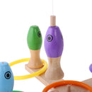 Wooden Fishing Game, Rings Toss Game, Bowling Games 3 GAMES in 1 Pack Toy