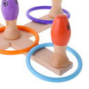 Wooden Fishing Game, Rings Toss Game, Bowling Games 3 GAMES in 1 Pack Toy