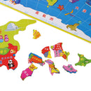 Early Learning Geography 35 Pieces Wooden Jigsaw World Map Puzzles Game Set