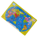 Early Learning Geography 35 Pieces Wooden Jigsaw World Map Puzzles Game Set