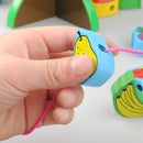 Wooden Fruits Tree Threading Beads Kids Lacing Activity Puzzle Toy Game