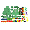 Wooden Fruits Tree Threading Beads Kids Lacing Activity Puzzle Toy Game