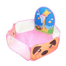 Cartoon Pink Quickly Pop up Play Tent Playpen Sea Ball Pit with Basketball Hoop Children Outdoor Toys