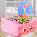 Cartoon Pink Quickly Pop up Play Tent Playpen Sea Ball Pit with Basketball Hoop Children Outdoor Toys