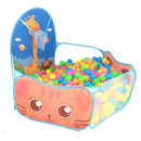 Cartoon Blue Quickly Pop up Play Tent Playpen Sea Ball Pit with Basketball Hoop Children Outdoor Toys