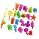 22Pcs Magnetic Fishing Toy Fish Model Set Bath Time Baby Kid Pretend Play Educational