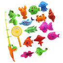 15Pcs Magnetic Fishing Toy Fish Model Set Bath Time Baby Kid Pretend Play Educational