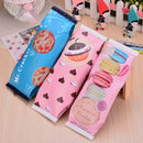 Creative Cute Cookie Nut Macaroon Pattern Pencil Pen Case Makeup Bag Zipper Pouch Stationery for Boys Girls Adult School Apply