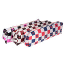 Assorted Pattern PU Leather Print Plaid Zip Pencil Holder Case Box Cosmetic Pouch Bag Student Kids Gift Accessory