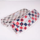 Assorted Pattern PU Leather Print Plaid Zip Pencil Holder Case Box Cosmetic Pouch Bag Student Kids Gift Accessory