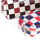 Assorted Pattern PU Leather Print Plaid Zip Pencil Holder Case Box Cosmetic Pouch Bag Student Kids Gift Accessory