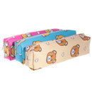 Assorted Pattern Print Carton Bear Leather Zip Plaid Pen Pencil Case Bag Make-Up Purse Pouch School Supply