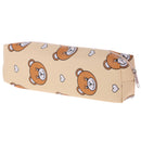Assorted Pattern Print Carton Bear Leather Zip Plaid Pen Pencil Case Bag Make-Up Purse Pouch School Supply