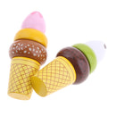 2pcs Pretend Role Play Food Ice Cream Wooden Magnetic Connected Kids Toy