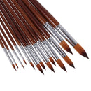 13 Pieces Artists Paint Brushes Set Wooden Handle Nylon Hair Pointed Round
