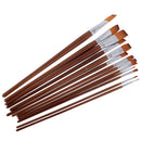 13 Pieces Artists Paint Brushes Set Wooden Handle Nylon Hair Flat Shader